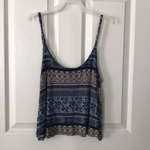blue patterned tank top